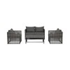 WestinTrends 4-Piece Wicker Outdoor Patio Conversation Set with Coffee Table, Gray/Gray - 3 of 4