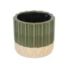 Cheung's Cadeon Blossom Design Round Ceramic Pot with Textured Base- Large - Dark Green - 3 of 3