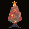 vidaXL 2 ft White Artificial Christmas Tree with LED and Fiber Optic Lighting - Lifelike PVC Tree with Color - 3 of 4