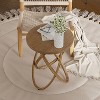 JIONJOY Rustic Round Wood Side Table with Intertwined Design - Farmhouse End Table for Living Room, Bedroom or Office - 3 of 4