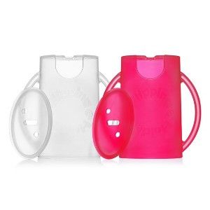 Flipping Holder Food Pouch Holder No Squeeze, flips over to hold drink boxes and juice pouches, easy grip handles and lid (2-Pack) - 1 of 4
