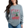 Tis The Season To Read Red Truck - Women's Garment Dyed Long Sleeve Graphic T-Shirt - 3 of 4