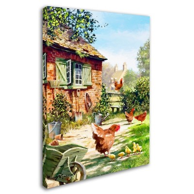 "Chicken And Hens" Outdoor Canvas