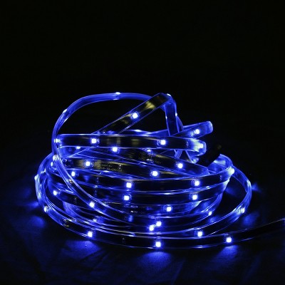 Northlight 18' Blue LED Outdoor Christmas Linear Tape Lighting - Black Finish