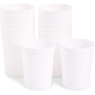 white plastic party cups