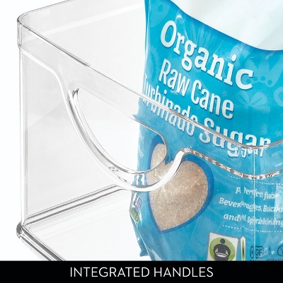 iDesign Stackable Pantry Storage Bin with Handles, Set of 4, Clear, Made in USA