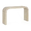 HDZNVF 52 Inch Wood Console Table with Curved Edge, Natural Texture, Natural - 4 of 4