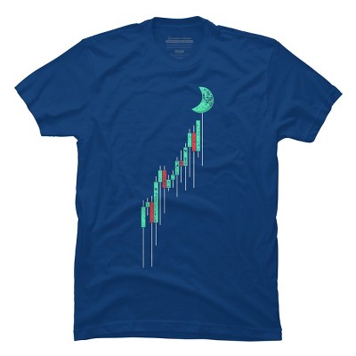 Men's Design By Humans Crypto Trading Hodl Vintage Stock Chart To The Moon By MiuMiuShop T-Shirt