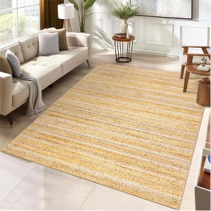 Modern Braided Print Area Rug, Washable Living Room Rug, Non Slip Low Pile Soft Carpet for Dining Room, Home Office - 1 of 4