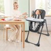 Infans Convertible High Chair for Babies & Toddlers, Height Adjustable w/Recline & Footrest, Removable Double Tray, Portable with Wheels, Dark Gray - 3 of 4