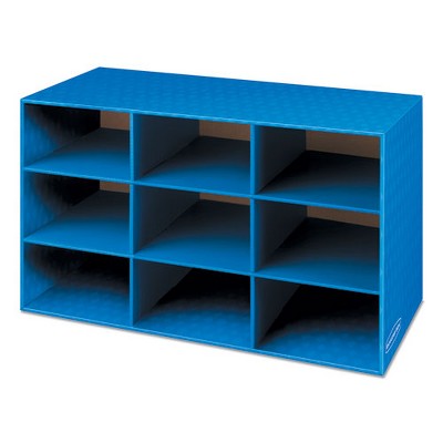 Blue Multi-Layered 9-Compartment Classroom Literature Sorter
