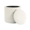 KWPZQEB Storage Ottoman, 17.5" W Round Boucle Stool with Removable Lid, Foot Rest Stool for Living Room, Bedroom, White - 4 of 4