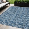 Navy Blue And Ivory Geometric Washable Indoor Outdoor Area Rug - 2 of 4