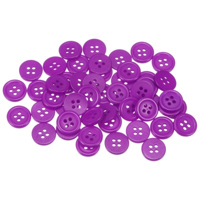 Unique Bargains Resin Craft Snap Round Flat 4-Hole Sewing Buttons 50 Pcs