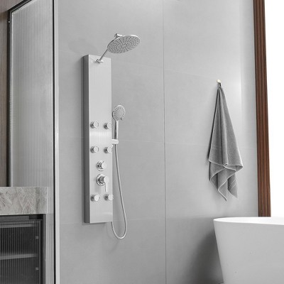Nickel Chrome 60.55'' Shower Panel with Adjustable Shower Head