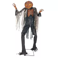 Halloween Express  Scorched Scarecrow Animated Halloween Decoration - Size 7 ft - Black