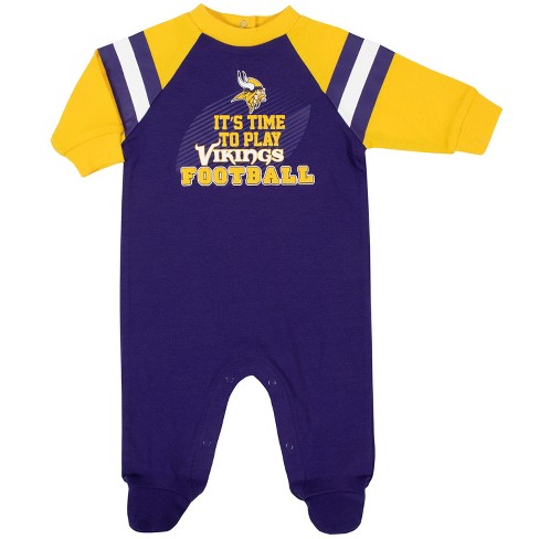 NFL Minnesota Vikings Size 3-6M 3-Pack Short-Sleeve Bodysuit Set