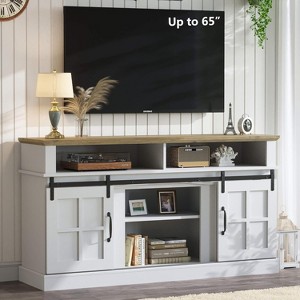 SAINTCY 58 Inch TV Stand with Storage Cabinet and Shelves - 1 of 4