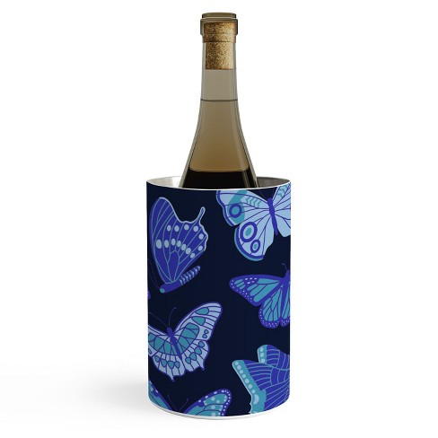 Jessica Molina Texas Butterflies Blue on Navy Wine Chiller - Deny Designs - image 1 of 2