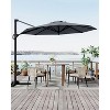 10FT Sepia Cantilever Umbrella with Base Round Top Patio Umbrella Sun Shade Windproof Offset Umbrella with 360-Degree Rotation - 4 of 4