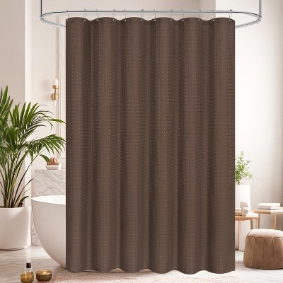LunaLulinlk Thick Waffle Weave Shower Curtain，Coffee Brown
