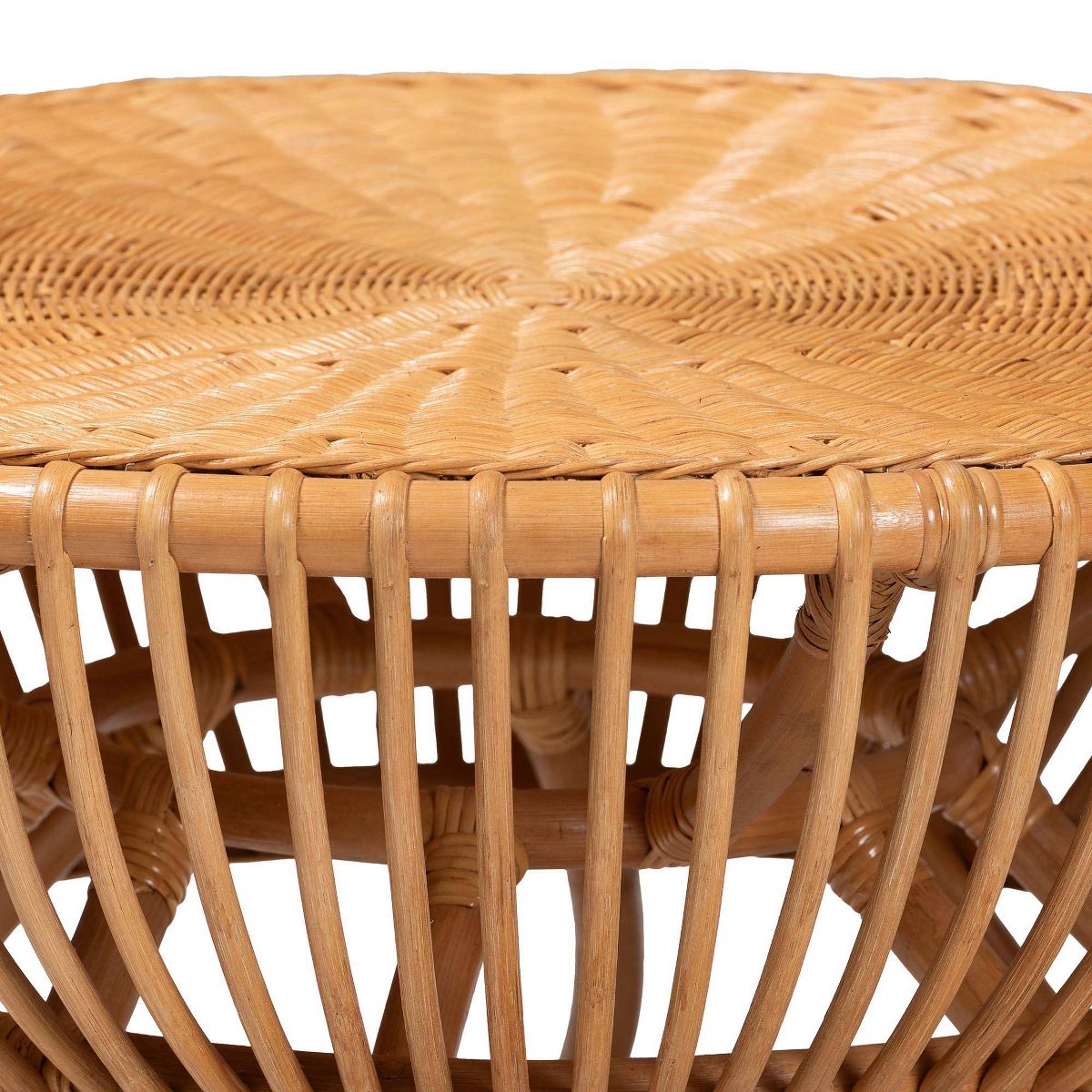 bali & pari Abel Natural Rattan Coffee Table with Splayed Legs Light Honey - thumbnail 7