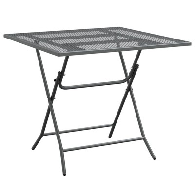 vidaXL Patio Table, 31.5"x31.5"x28.3" Expanded Metal Mesh Anthracite