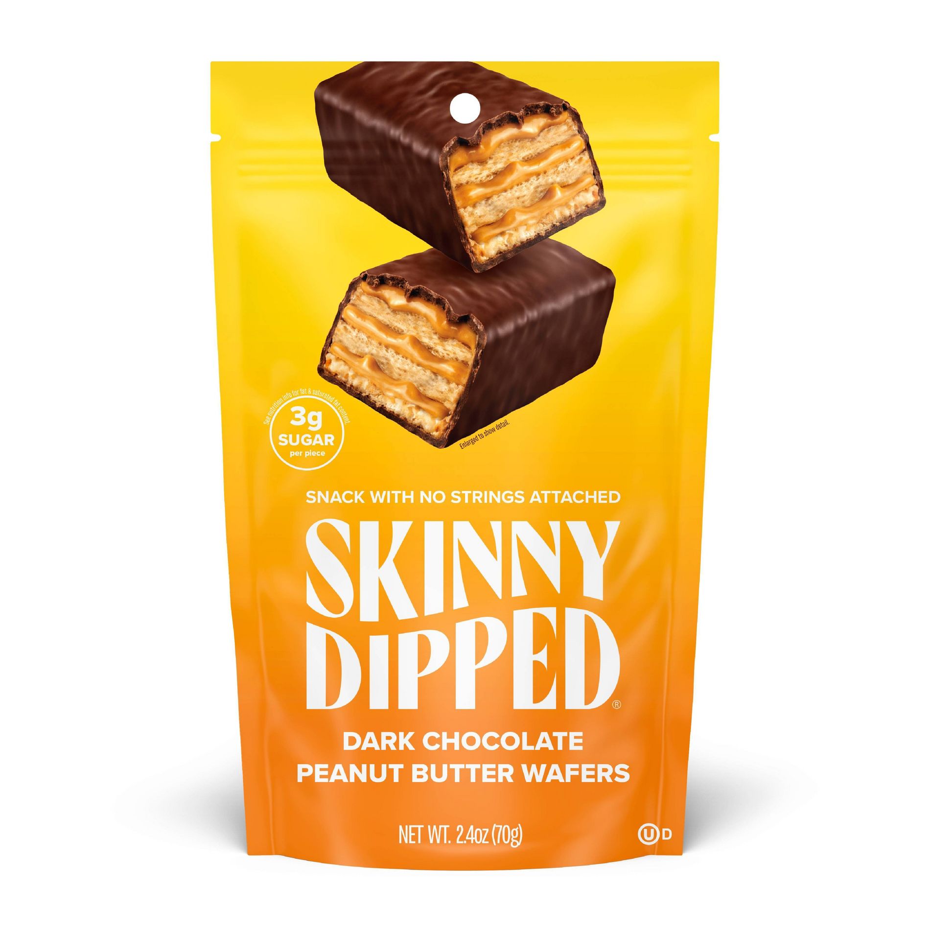Skinny Dipped Dark Chocolate Peanut Butter Wafer - 2.4oz