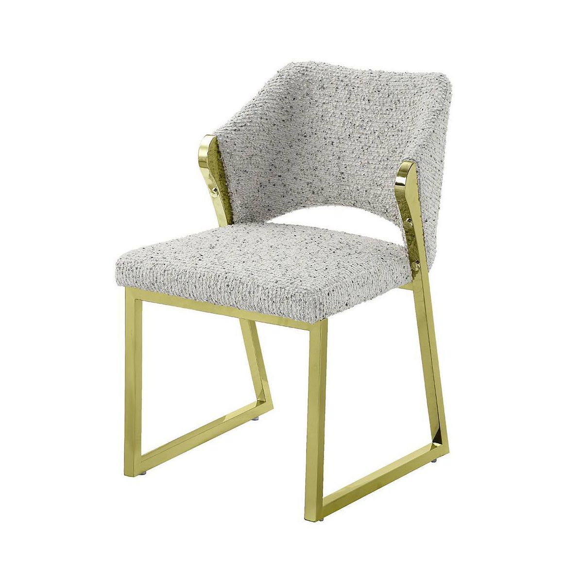 Acme Furniture Galdesa Dining Chair Teddy Faux Shearling/Gold Finish - thumbnail 9
