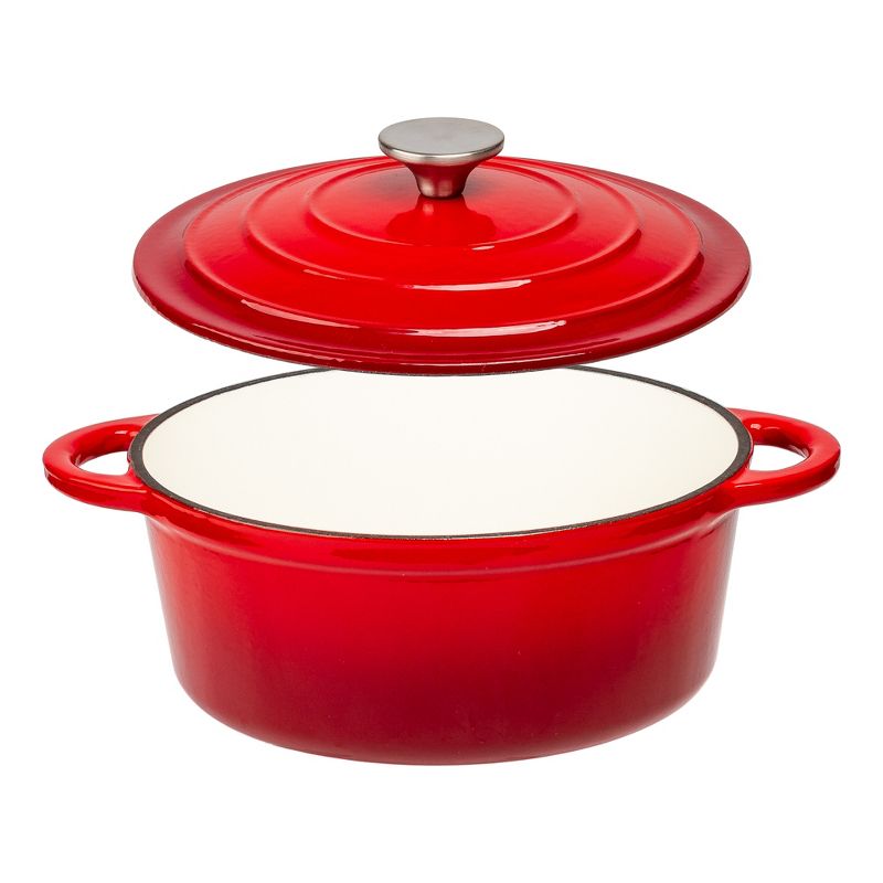 Lexi Home Enameled Cast Iron Dutch Oven - Red, 3 of 8