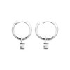 Saint Roman La Bastide Sterling Silver Hoop Earrings with Charms - Rhodium-Plated, Sparkling Zirconium Oxide Accents - 3 of 3