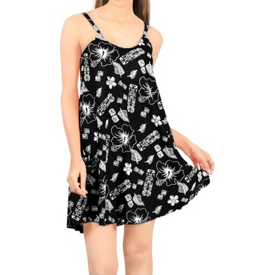 LA LEELA Women's Vacay Holiday Summer Beachwear Sleeveless Casual Honeymoon Lounge Beach Dress Slip Chemise