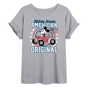Women's - Disney - Mickey American Original Oversized Graphic T-Shirt - 1 of 4