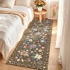 Area Rug, Washable Rugs for Living Room, Boho Floral Area Rug Low Pile Kitchen Rug, Non Slip Soft Indoor Flower Carpet for Nursery Bedroom - 2 of 4
