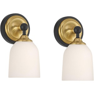Possini Euro Design Possini Euro Zaragoza 9 1/2" High Gold and Black Wall Sconce Set of 2 - 1 of 4