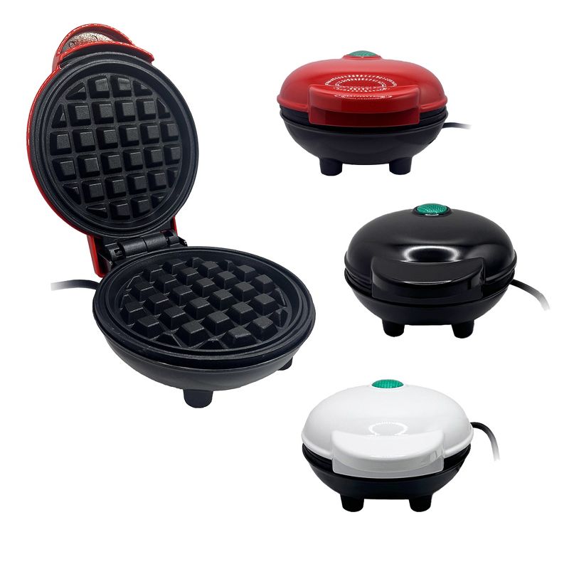 Link 4” Mini Waffle Maker For Personal Waffles Pancakes Belgium Waffles Nonstick For Easy Cleaning Portable Great For Homes,  Office & Travel, 3 of 4