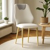 Mshliw Set of 2 PU Leather Dining Chairs with Gold-Plated Carbon Steel Legs, Ergonomic Backrest & Cushioned Seat for Kitchen, Dining Room - 3 of 4