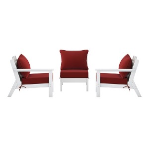 WestinTrends Avalon Outdoor Patio HDPE Loveseat Sofa with Patio Cushions - 1 of 4