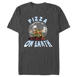 Men's Teenage Mutant Ninja Turtles Christmas Pizza on Earth T-Shirt - 1 of 4