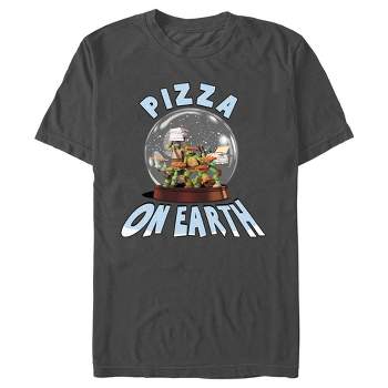 Men's Teenage Mutant Ninja Turtles Christmas Pizza on Earth T-Shirt