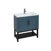 Bathroom Storage Cabinets With 2 Storage Doors, Bathroom Storage Cabinets Floor Standing With Ceramic Sink & Hot And Cold Faucet-Cuddlewood - 3 of 4