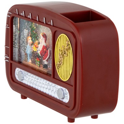Santa Sighting Retro Radio LED Lighted Christmas Snow Globe