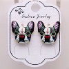 French Bulldog Boston Terrier Stud Earrings Enamel Colorful From the Ginger Lyne Collection - 2 of 4