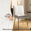 VECELO 2 Pack Folding Dining Chairs, Faux Leather Foldable Chairs with Padded Seat & High Backrest, Brown/White - 4 of 4