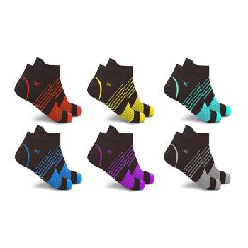 Extreme Fit Compression Socks - Ankle High for Running, Athtletics, Travel - 6 Pair