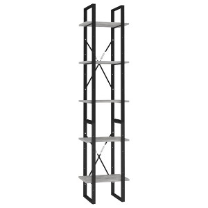 vidaXL Book Cabinet Concrete Gray Engineered Wood, Metal Book Cabinet - 15.7" - 1 of 4