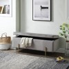 Simple Relax Velvet Storage Bench with Metal Legs in Gray - 2 of 4