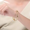 Guili Sterling Silver 14K Gold Plated Clear Cubic Zirconia Bangle Bracelet, Luxurious and Sparkling Design for Timeless Elegance and Glamour - 3 of 3