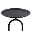 NicBex Lantern-Shaped Metal End Tables Living Room, Retro Tray Side Table with Weighted Base, Small Side Table, Round End Table, Small Coffee Table - 3 of 4