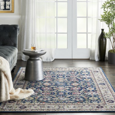 Vintage Elegance Round Multicolor Synthetic 63" Area Rug